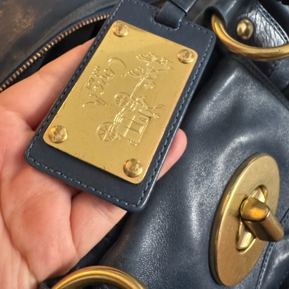 Rare Coach Kira Limited Edition Quilted Leather Satchel Sapphire Blue - Picture 4 of 11